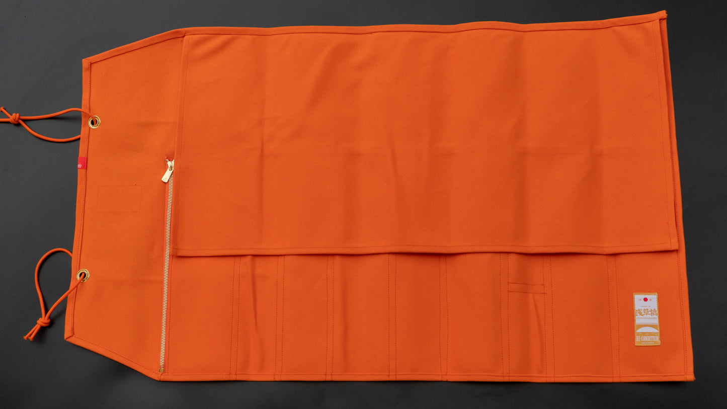 HI-CONDITION Hanpu Canvas 9 Pockets Knife Roll Orange