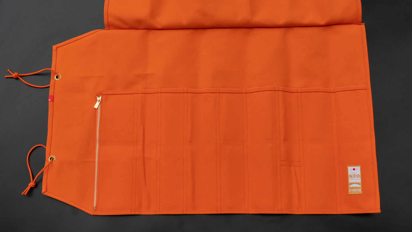 HI-CONDITION Hanpu Canvas 9 Pockets Knife Roll Orange