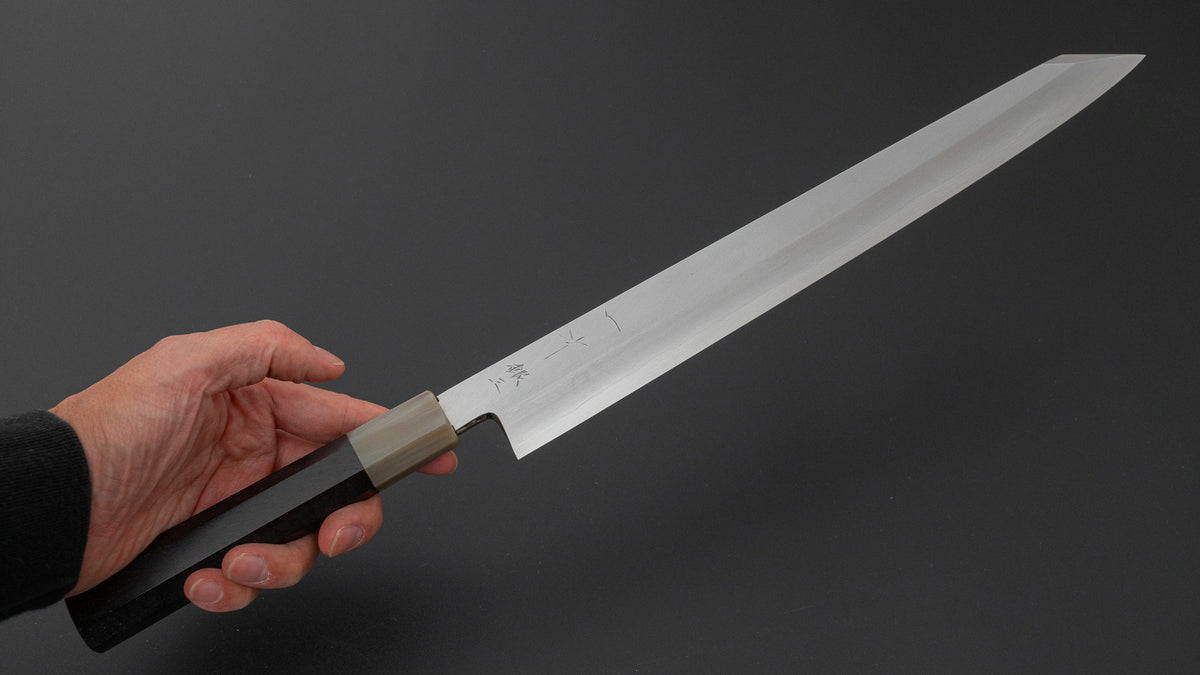 Hitohira Nakagawa Katsushiro Silver #3 Kiritsuke Yanagiba 300mm Ebony Handle (Saya)