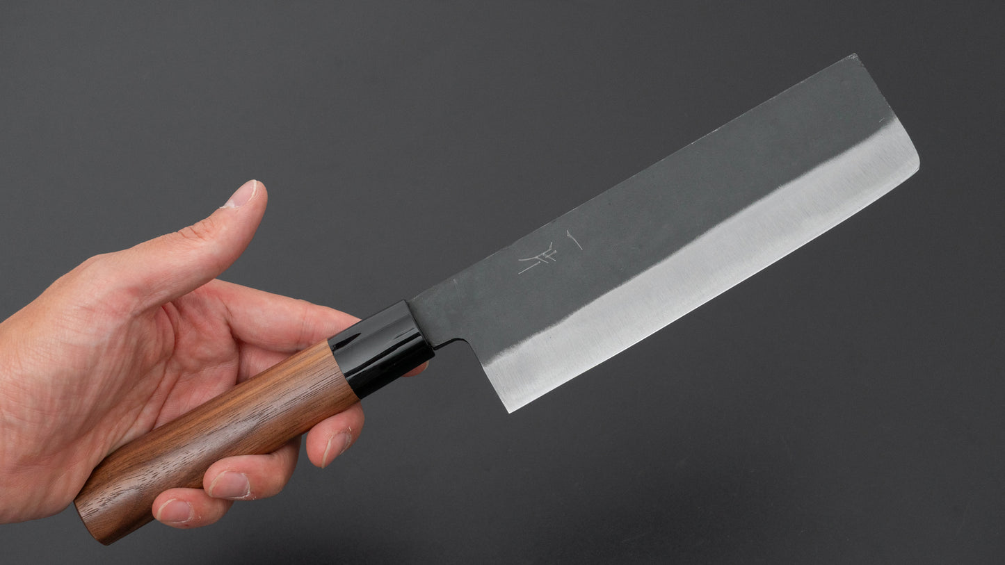 Hitohira Hizen Kurouchi Wit #2 Nakiri 165 mm walnoot handvat