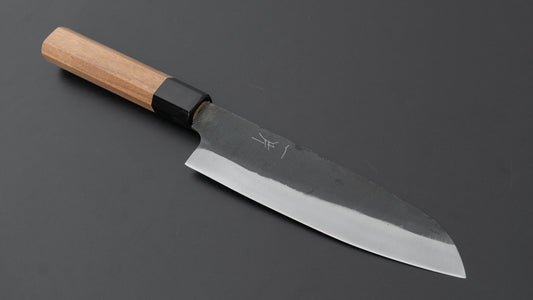 Hitohira Hizen Kurouchi Blue #1 Santoku 165 mm walnoot handvat