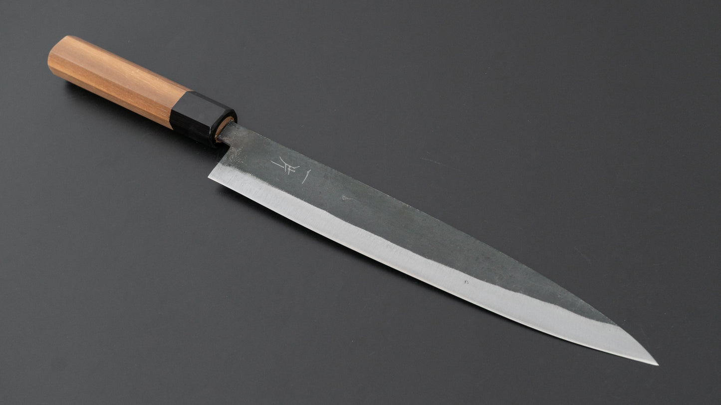 Hitohira Hizen Kurouchi Blue #1 Sujihiki 240mm Walnut Handle