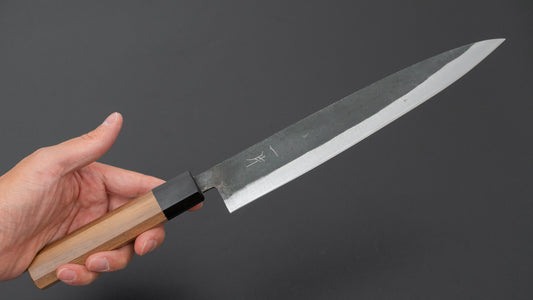 Hitohira Hizen Kurouchi Blue #1 Sujihiki 240mm Walnut Handle