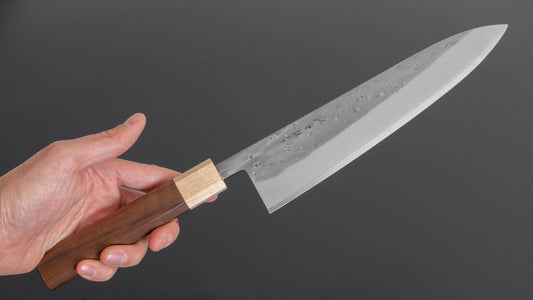 Hitohira TD Blue #2 Stainless Clad Nashiji Gyuto 240mm Walnut Handle