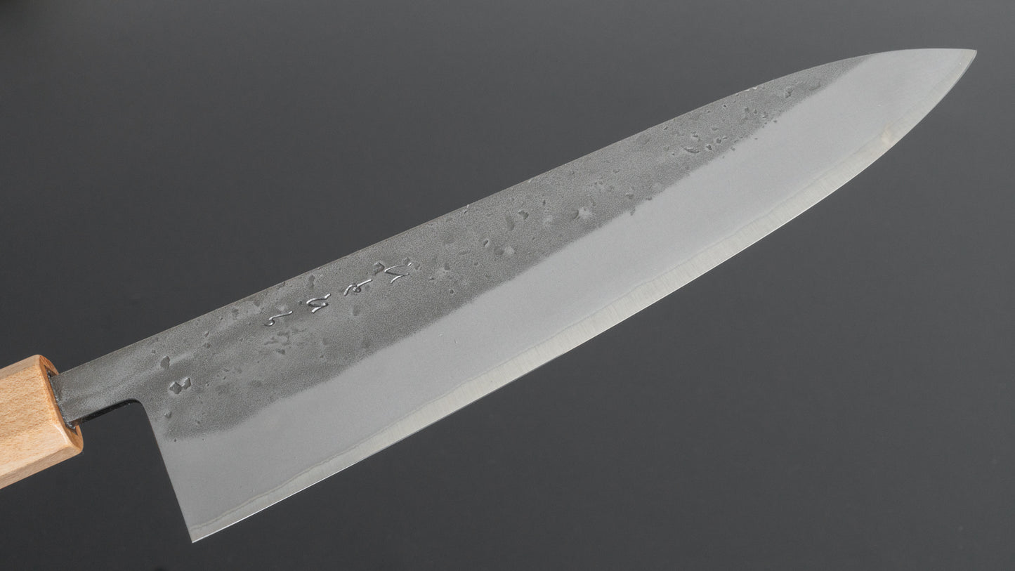 Hitohira TD Blue #2 roestvrij beklede Nashiji Gyuto 210 mm walnoot handvat 