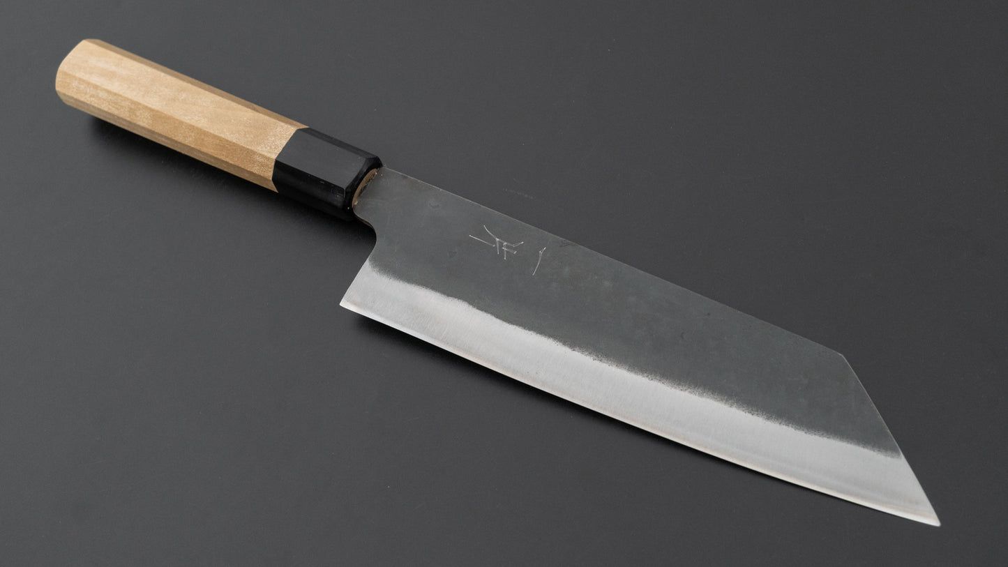 Hitohira Hizen Kurouchi Blue #1 Stainless Clad Bunka 190mm Ho Wood Handle