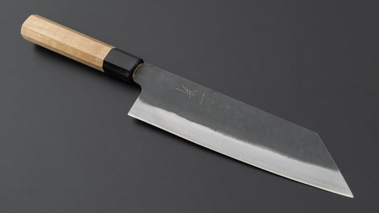 Hitohira Hizen Kurouchi Blue #1 Stainless Clad Bunka 190mm Ho Wood Handle