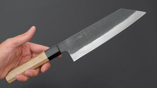 Hitohira Hizen Kurouchi Blue #1 Stainless Clad Bunka 190mm Ho Wood Handle