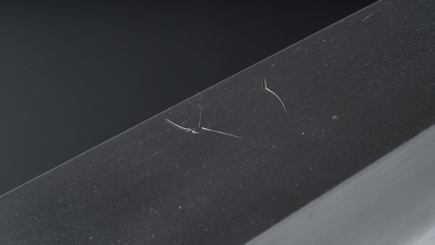 Hitohira Tanaka Kyuzo Blue #1 Kurouchi Gyuto 240mm Yakusugi Cedar Handle (Extra Height)