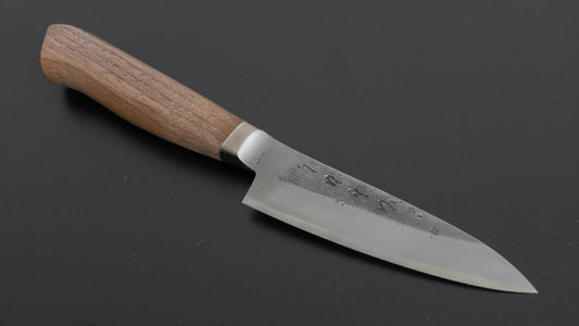 Hitohira TD Blue #2 Stainless Clad Nashiji Yo Paring 90mm Walnut Handle