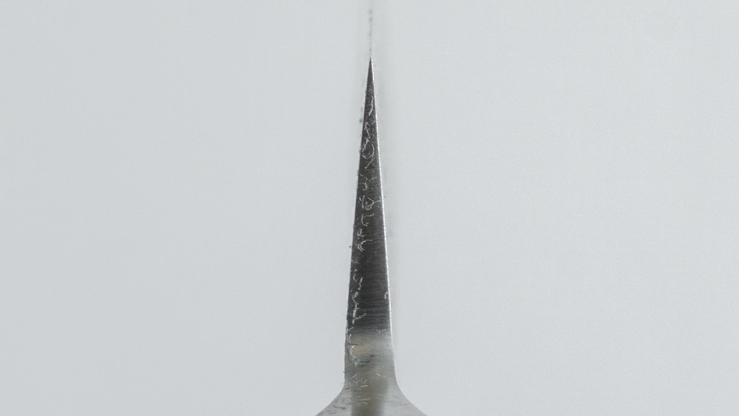 Hitohira TD Blue #2 Stainless Clad Nashiji Yo Paring 90mm Walnut Handle