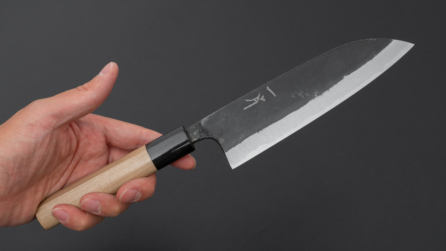 Hitohira Onihiro Wit #1 Santoku 150 mm Ho houten handvat (D-vorm)