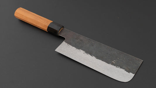 Isamitsu White #1 Stainless Clad Kurouchi Nakiri 165mm Yakusugi Cedar Handle