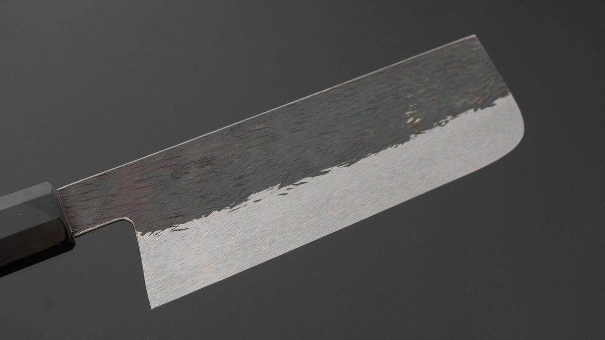 Isamitsu White #1 Stainless Clad Kurouchi Nakiri 165mm Yakusugi Cedar Handle
