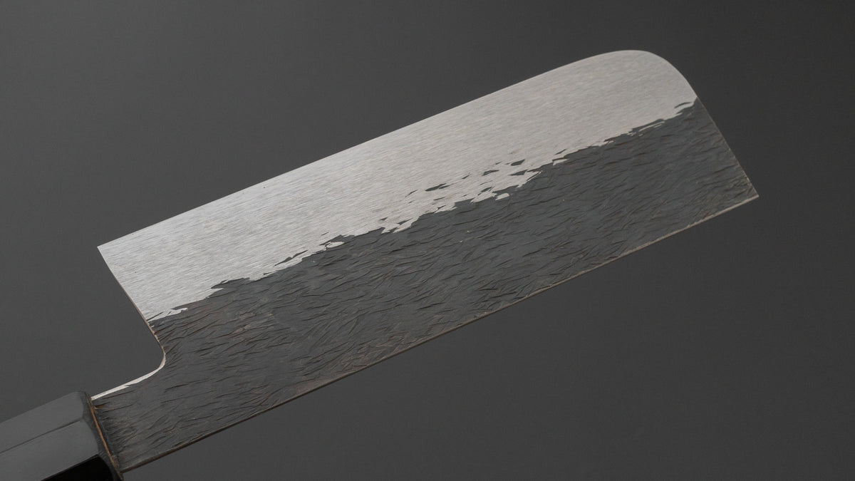 Isamitsu White #1 Stainless Clad Kurouchi Nakiri 165mm Yakusugi Cedar Handle