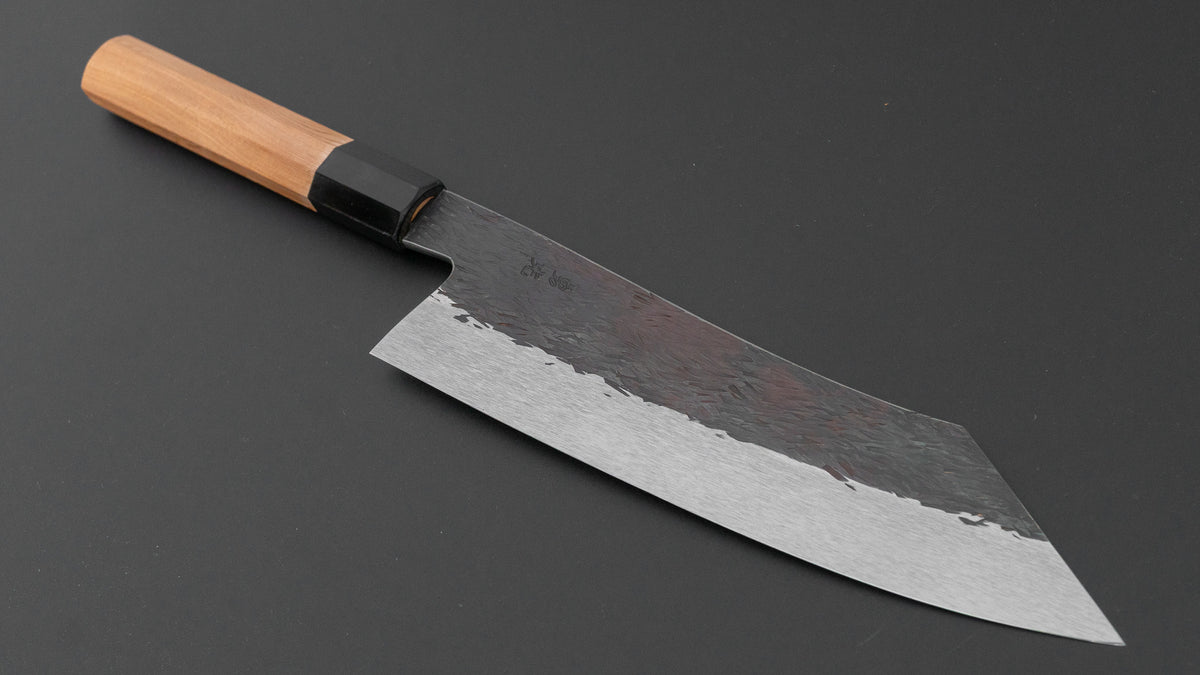Isamitsu White #1 Stainless Clad Kurouchi Kiritsuke Gyuto 210mm Yakusugi Cedar Handle