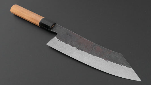 Isamitsu White #1 Stainless Clad Kurouchi Kiritsuke Gyuto 210mm Yakusugi Cedar Handle