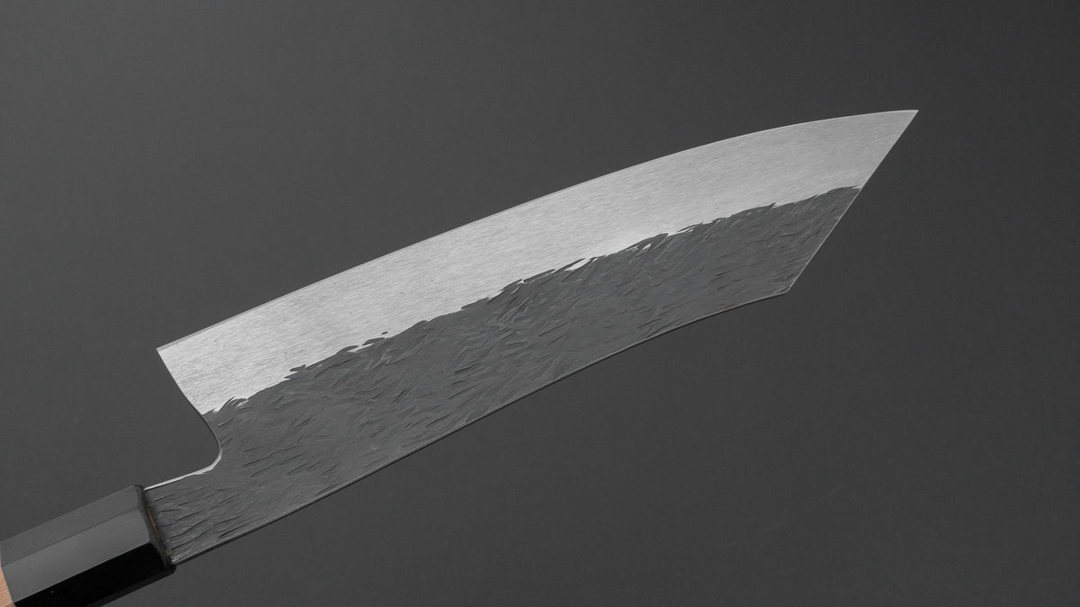 Isamitsu White #1 Stainless Clad Kurouchi Kiritsuke Gyuto 210mm Yakusugi Cedar Handle