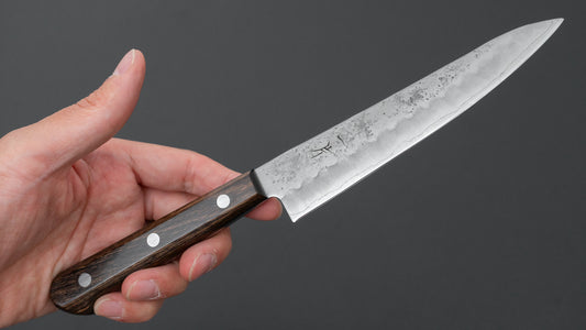 Hitohira Futana S3 Nashiji Petty 135mm Brown Pakka Handle (No Bolster)