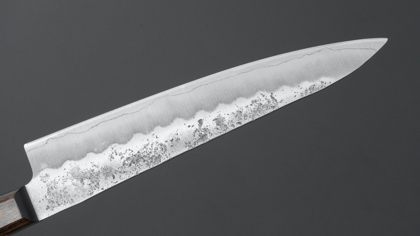 Hitohira Futana S3 Nashiji Petty 135 mm bruin Pakka-handvat (geen bolster)