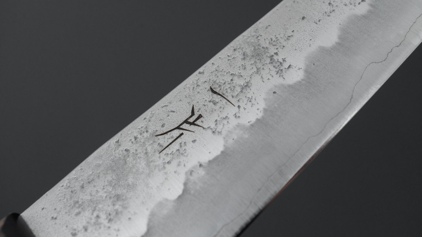 Hitohira Futana S3 Nashiji Petty 135mm Brown Pakka Handle (No Bolster)