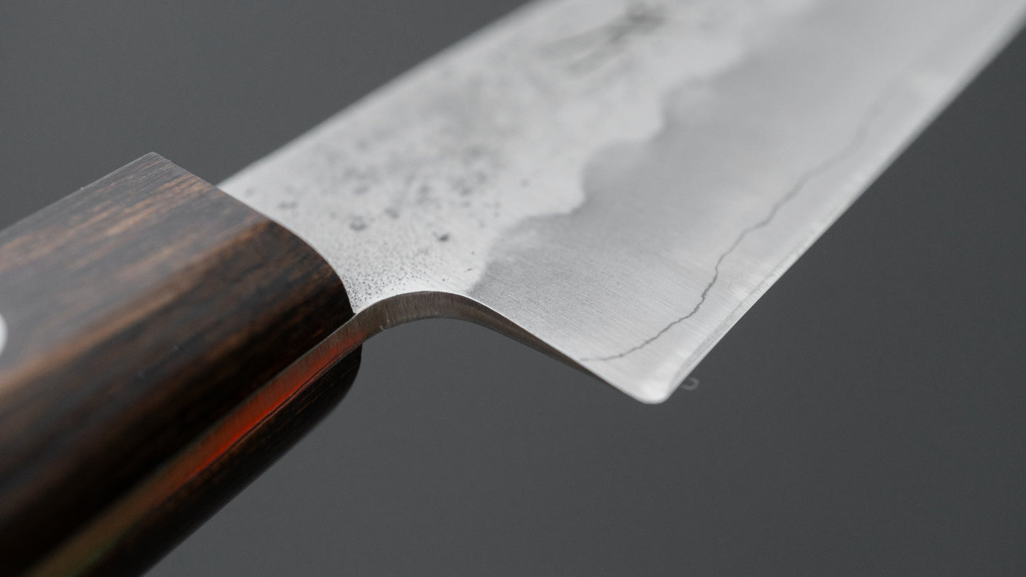 Hitohira Futana S3 Nashiji Petty 135 mm bruin Pakka-handvat (geen bolster)