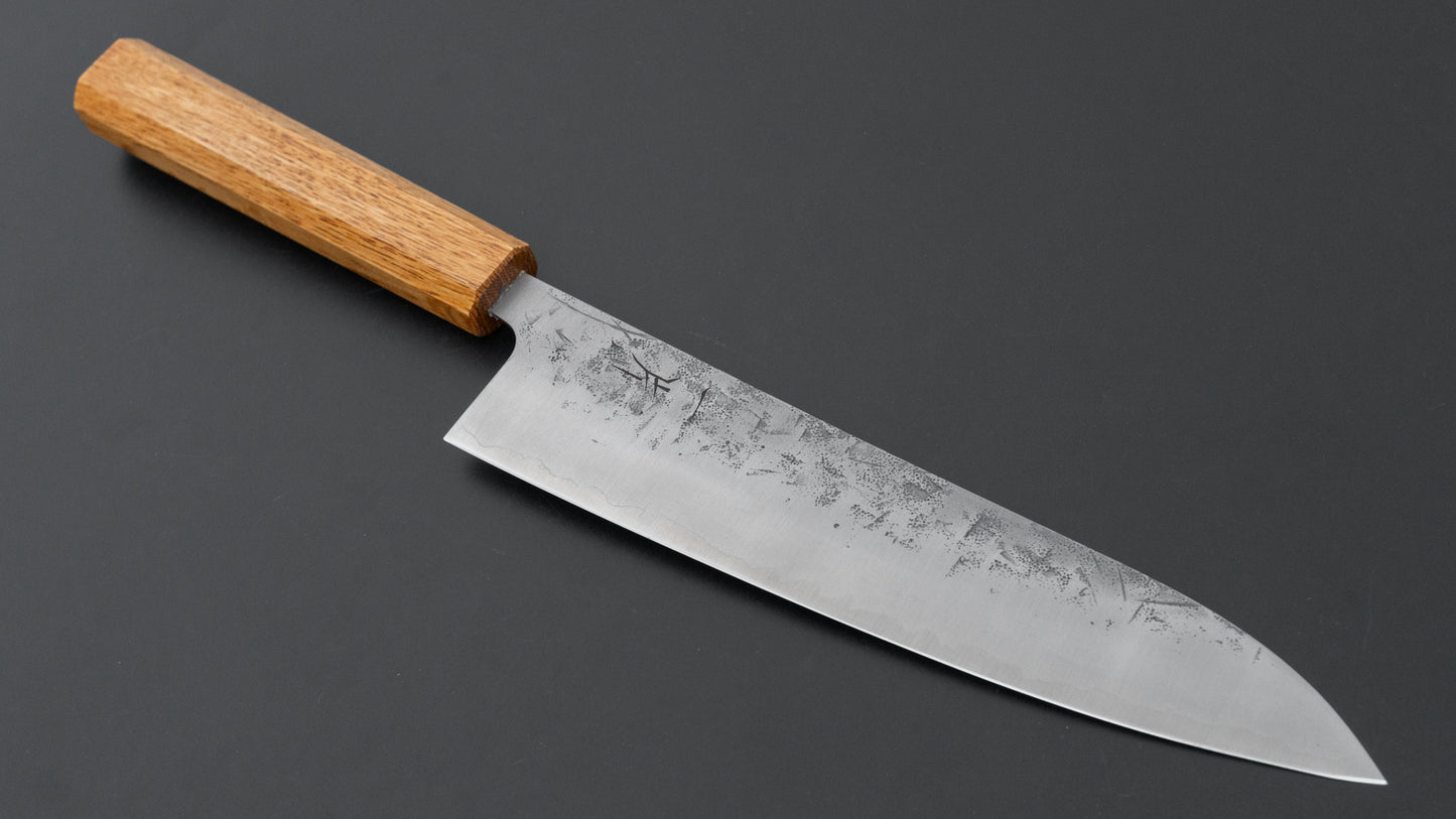 Hitohira Futana SLD Nashiji Gyuto 210 mm eikenhouten handvat