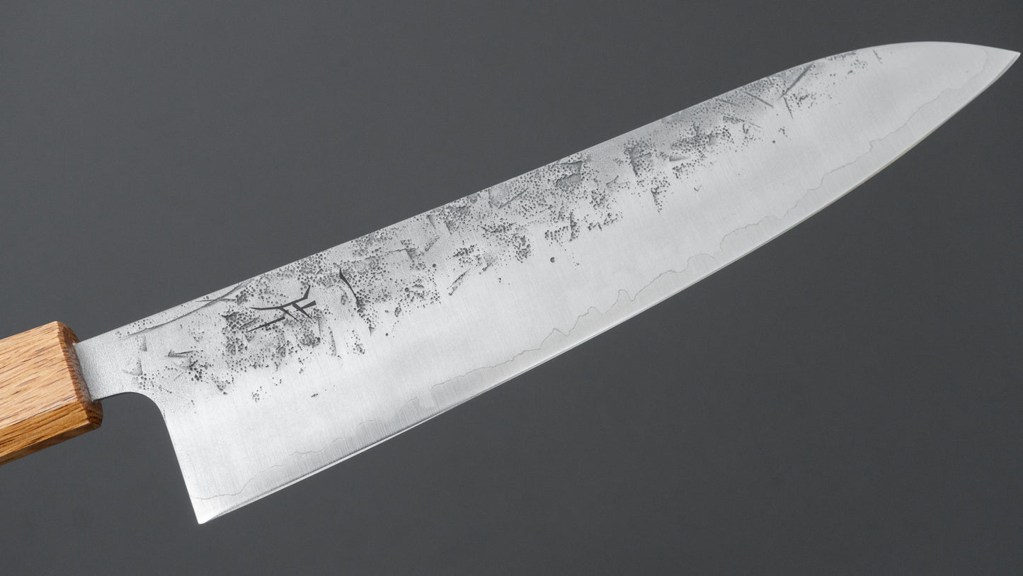 Hitohira Futana SLD Nashiji Gyuto 210 mm eikenhouten handvat