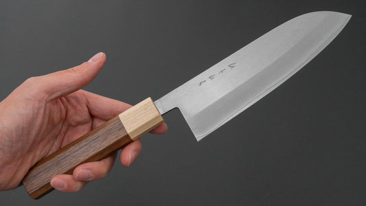 Hitohira TD SLD Migaki Santoku 165mm Walnut Handle