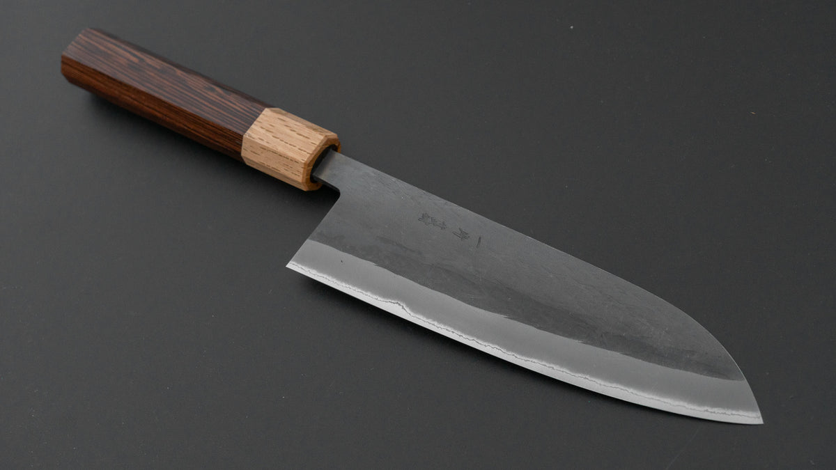 Hitohira TD Blue #2 Stainless Clad Kurouchi Santoku 165mm Wenge Handle