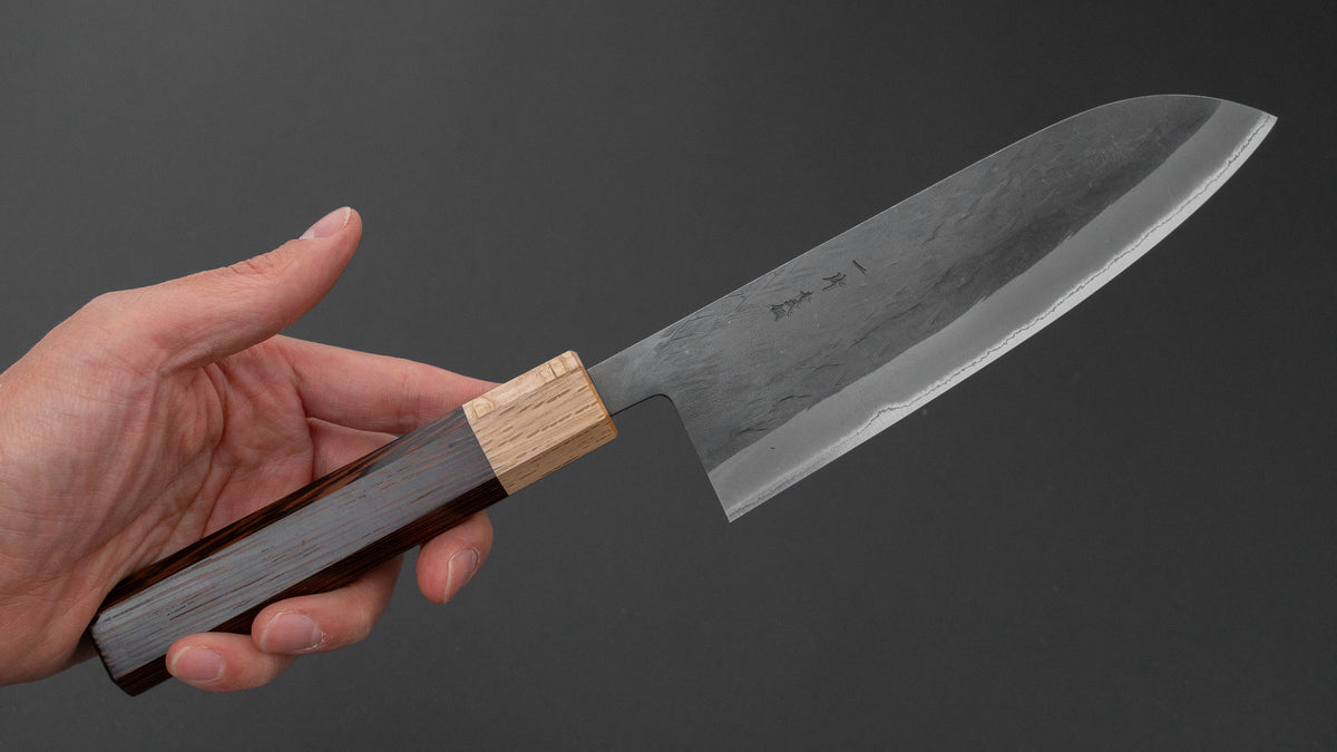 Hitohira TD Blue #2 Stainless Clad Kurouchi Santoku 165mm Wenge Handle