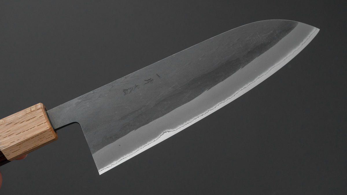 Hitohira TD Blue #2 Stainless Clad Kurouchi Santoku 165mm Wenge Handle