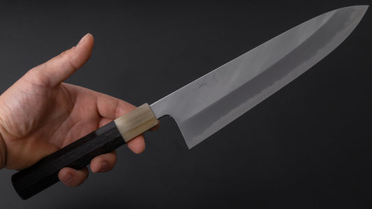 Hitohira Tanaka Kyuzo Blue #1 Migaki Gyuto 240mm Taihei Ebony Handle (Extra Height)