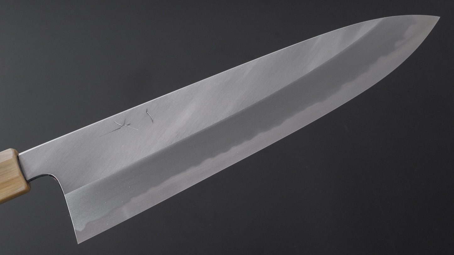 Hitohira Tanaka Kyuzo Blue #1 Migaki Gyuto 240mm Taihei Ebony Handle (Extra Height)