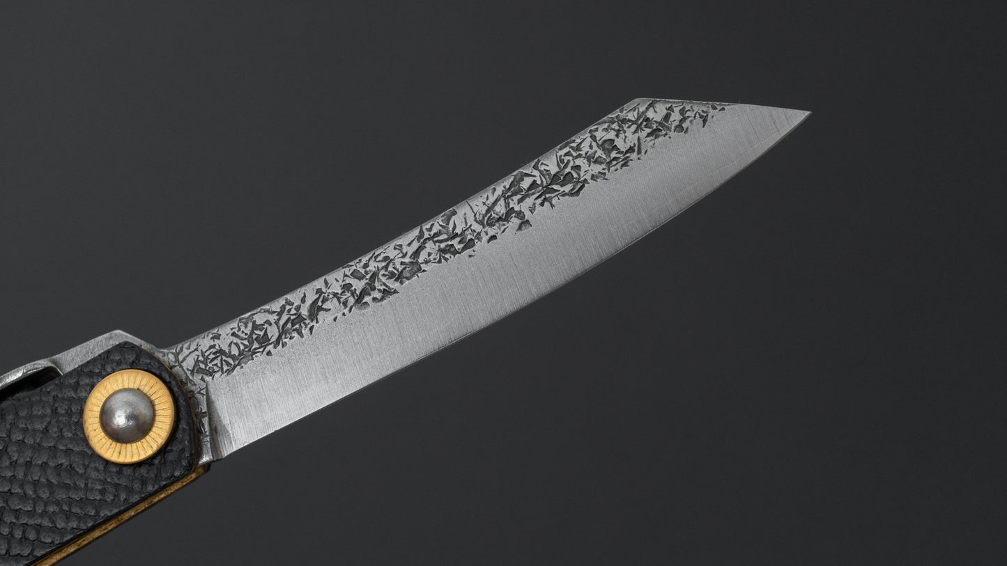 Higonokami VG10 Folding Knife Large Brass Handle (Leather)