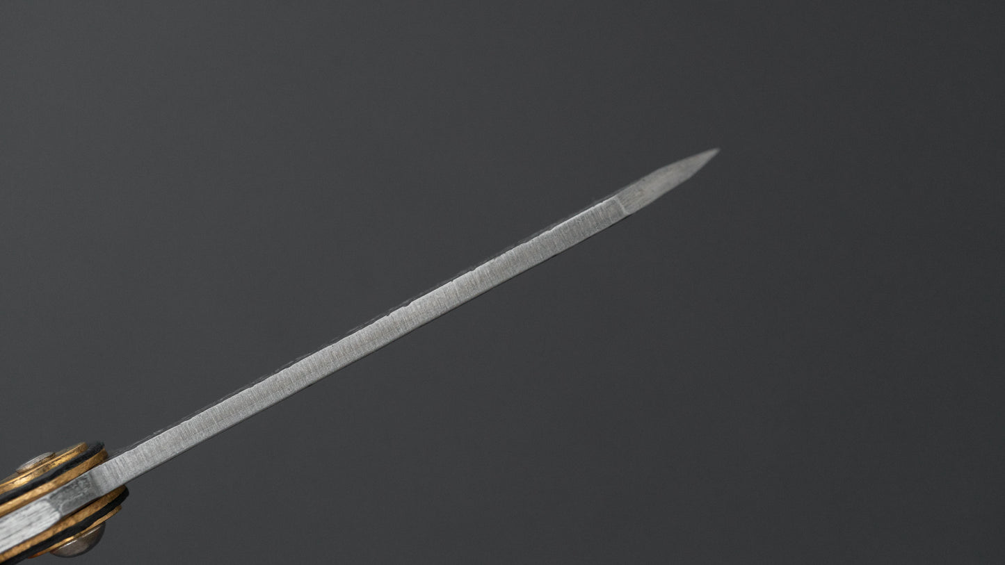 Higonokami VG10 Folding Knife Large Brass Handle (Leather)