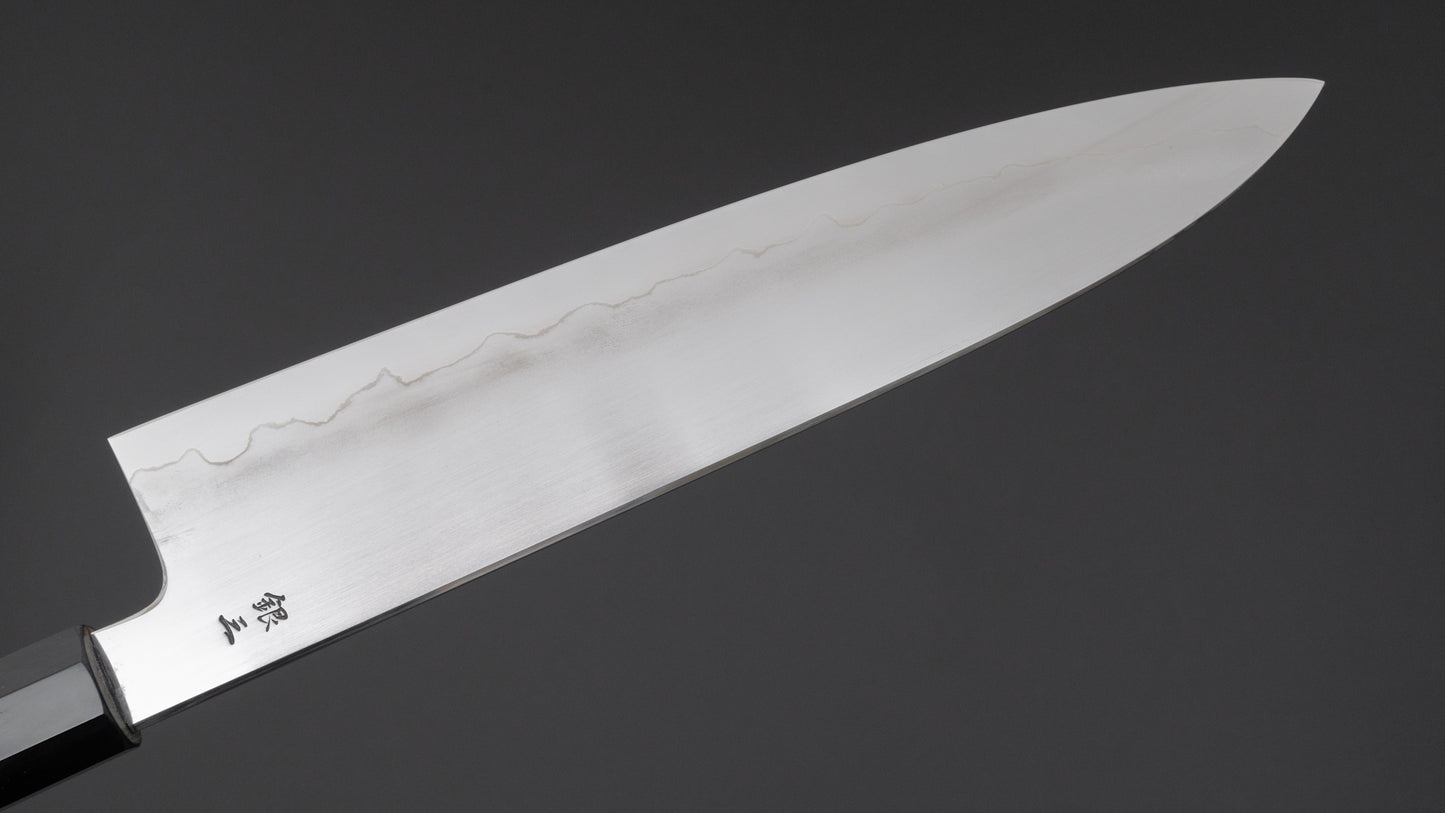 Tetsujin Zilver #3 Ukiba Gyuto 240 mm Taihei Tagayasan-handvat