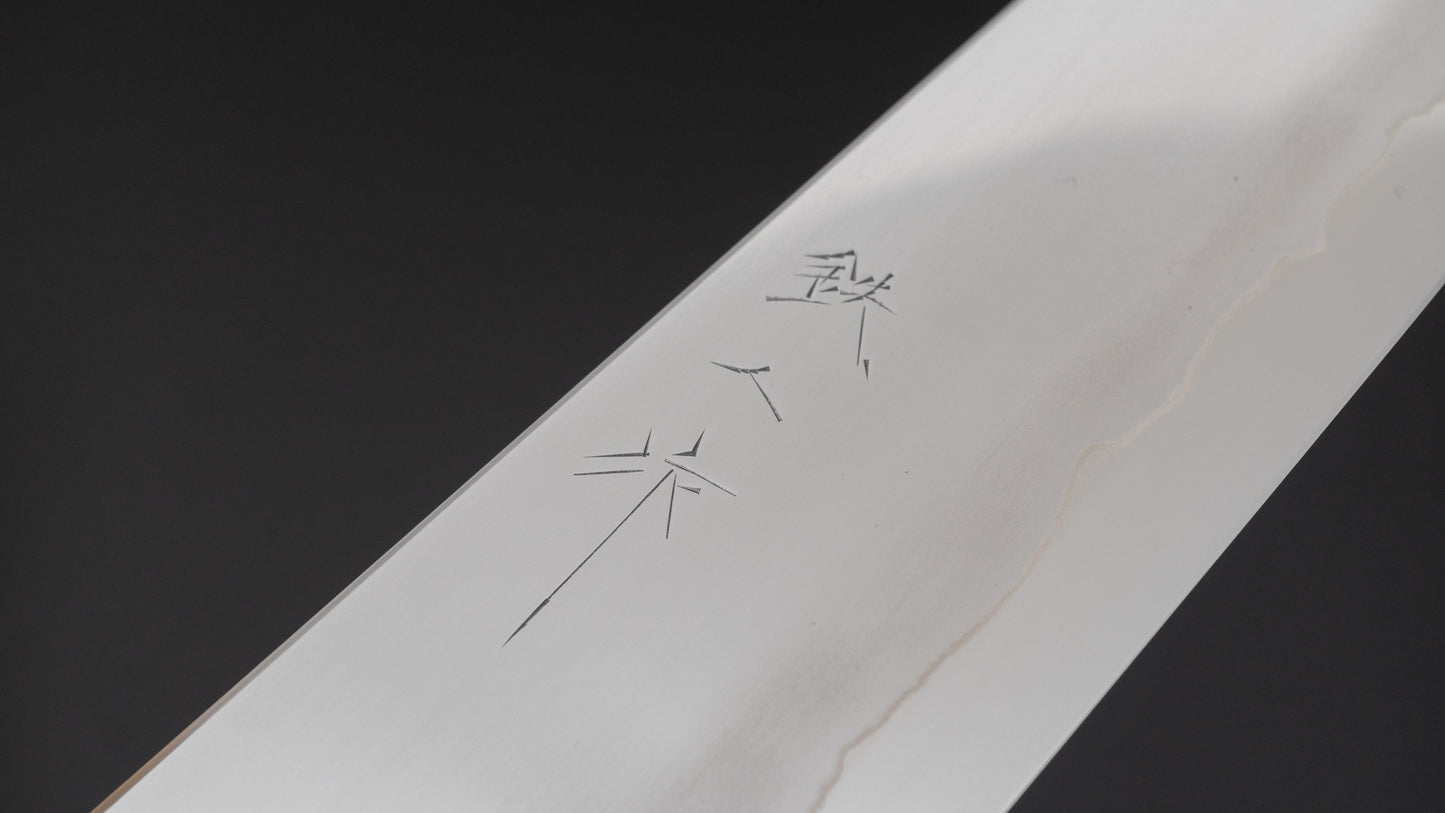 Tetsujin Zilver #3 Ukiba Gyuto 240 mm Taihei Tagayasan-handvat