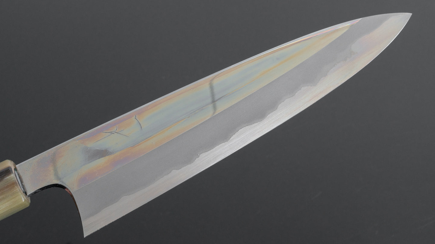 Hitohira Togashi Blue #1 Stainless Clad Mirror Polished Gyuto 210mm Taihei Makassar Ebony Handle