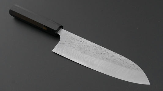 Hitohira Echizen Forged VG XEOS Santoku 165mm Ebony Handle