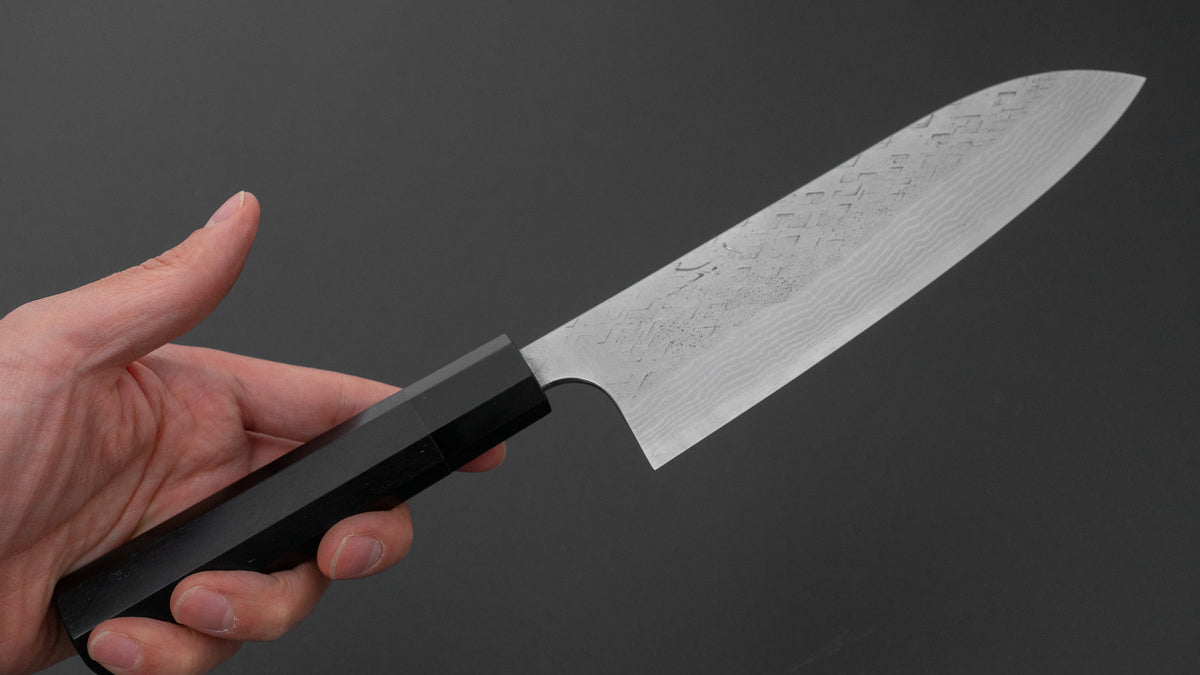 Hitohira Echizen Forged VG XEOS Santoku 165mm Ebony Handle