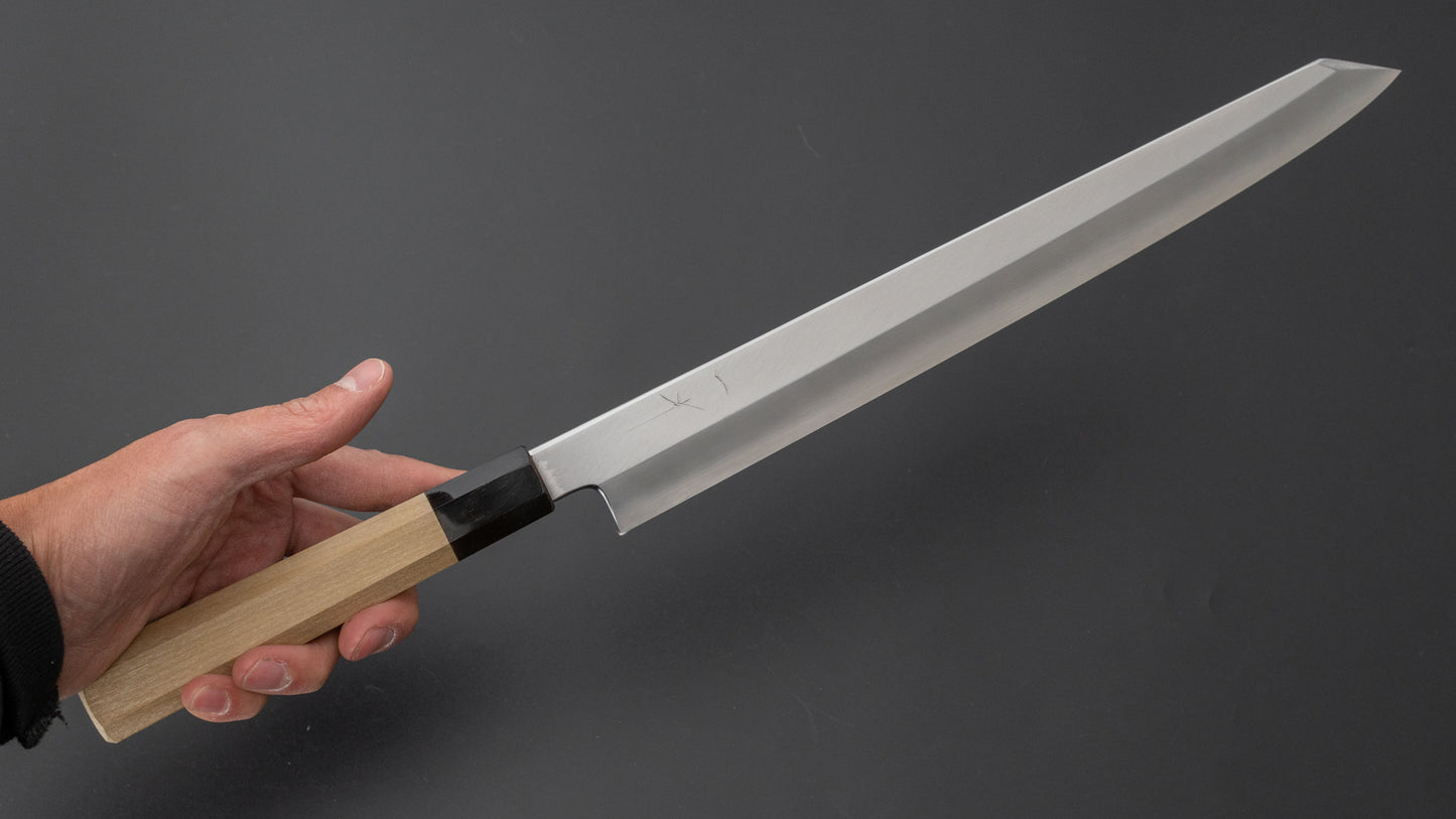 Hitohira Kikuchiyo Mosuke Silver #3 Kiritsuke Yanagiba 300mm Ho Wood Handle (Saya)