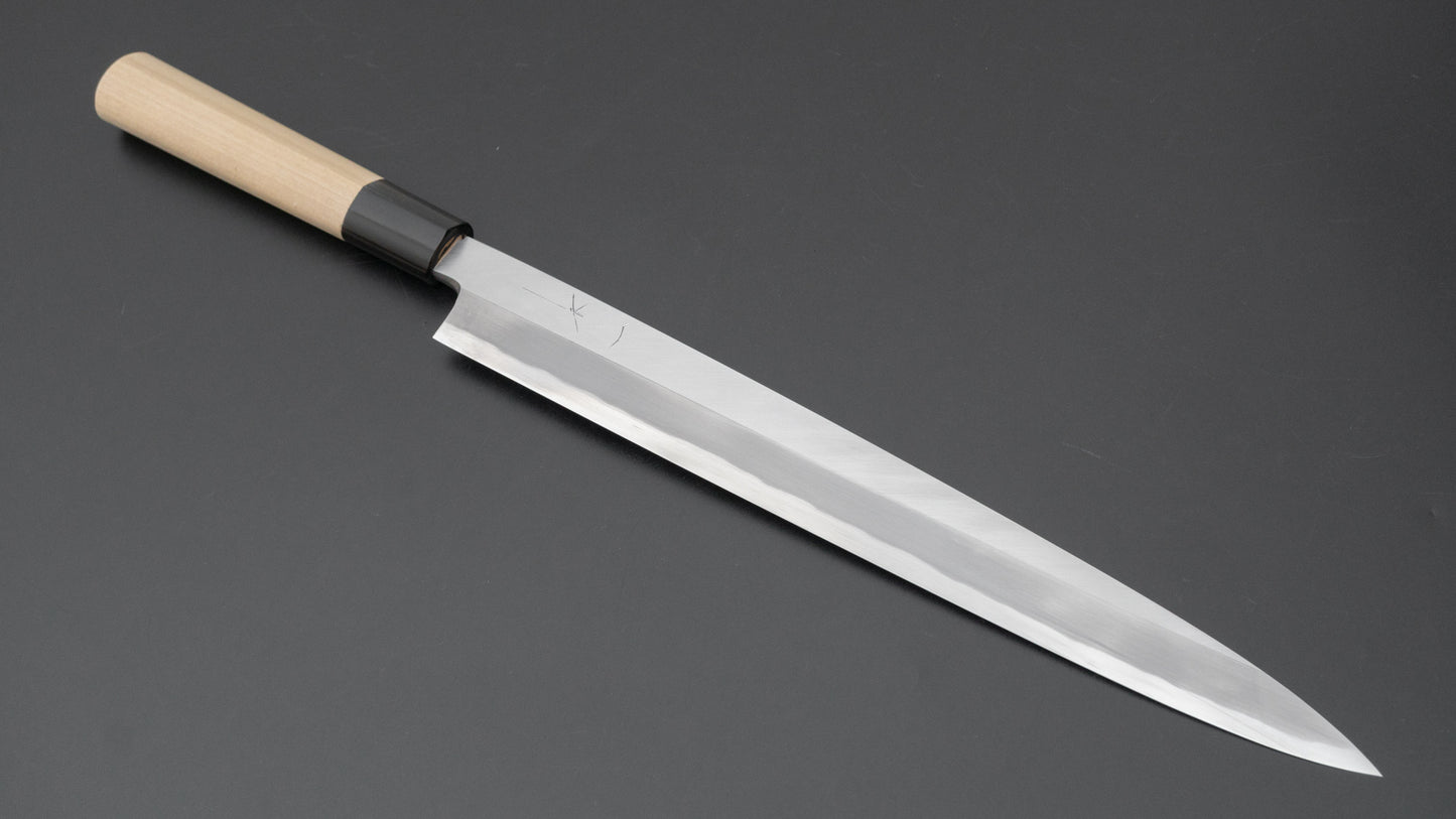 Hitohira Togashi White #2 Yanagiba 300mm Ho Wood Handle (D-shape/Saya)