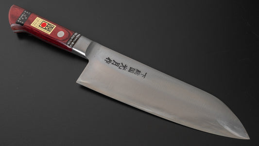 Kogetsu White #1 Santoku 180mm Wine Pakka Handle