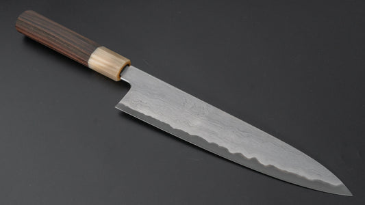 Tetsujin Blue #2 Metal Flow Gyuto 240mm Taihei Makassar Ebony Handle