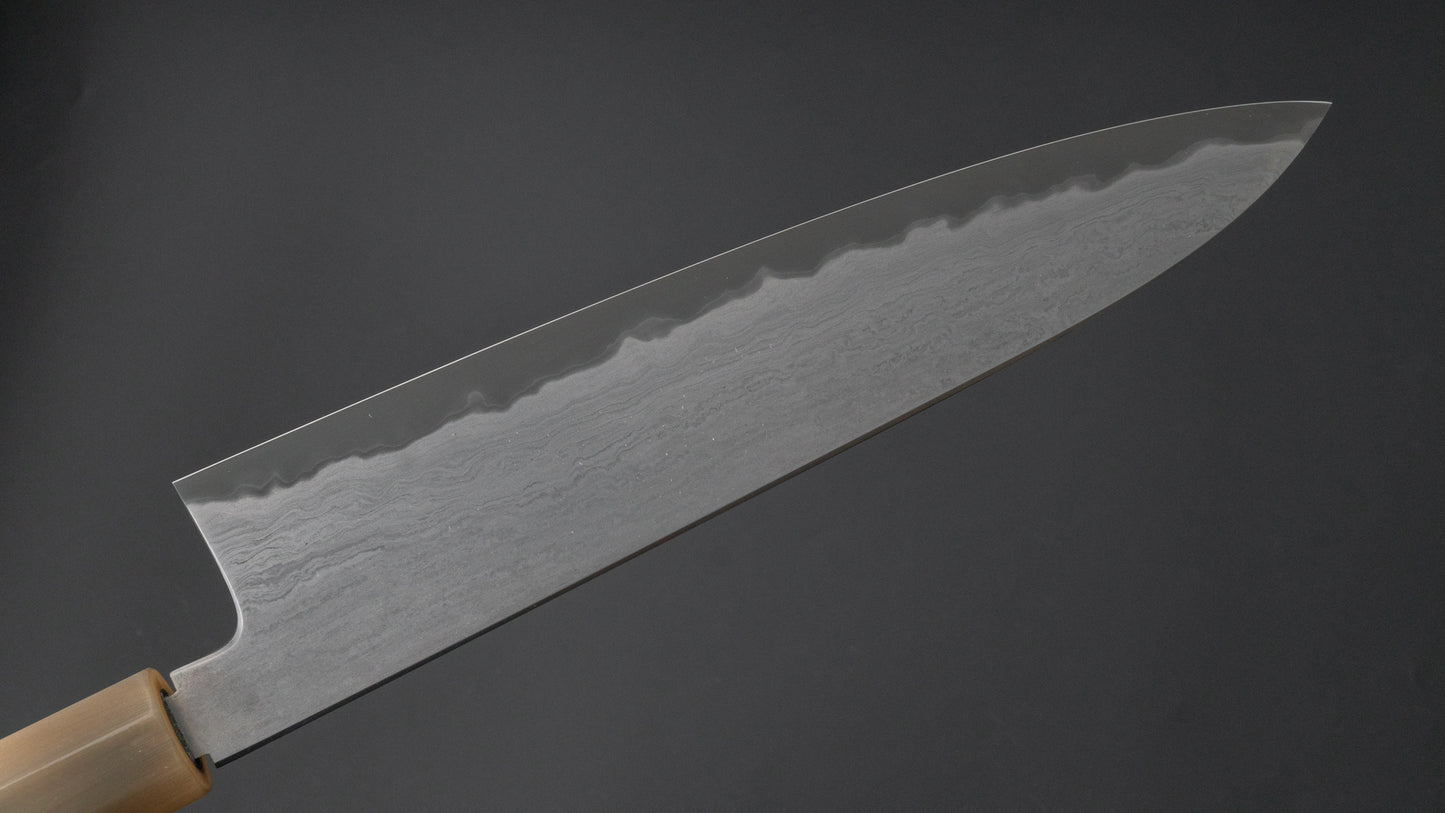 Tetsujin Blue #2 Metal Flow Gyuto 240mm Taihei Makassar Ebony Handle