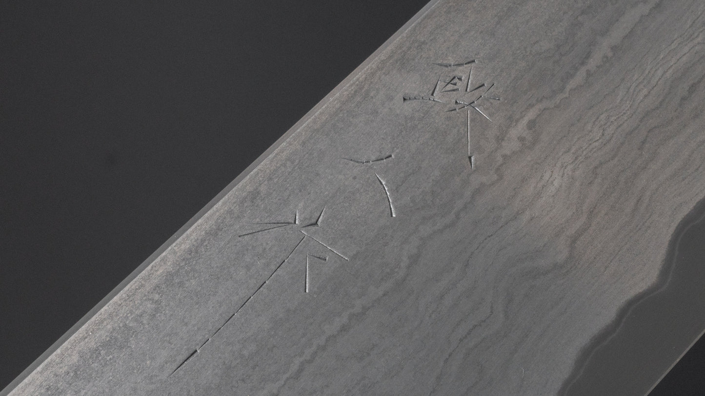 Tetsujin Blue #2 Metal Flow Gyuto 240mm Taihei Makassar Ebony Handle