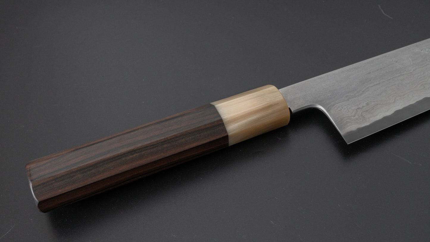 Tetsujin Blue #2 Metal Flow Gyuto 240mm Taihei Makassar Ebony Handle