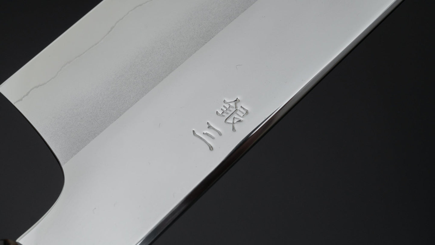 Hitohira Kikuchiyo Rou Silver #3 Mirror Polished Santoku Ebony Handle