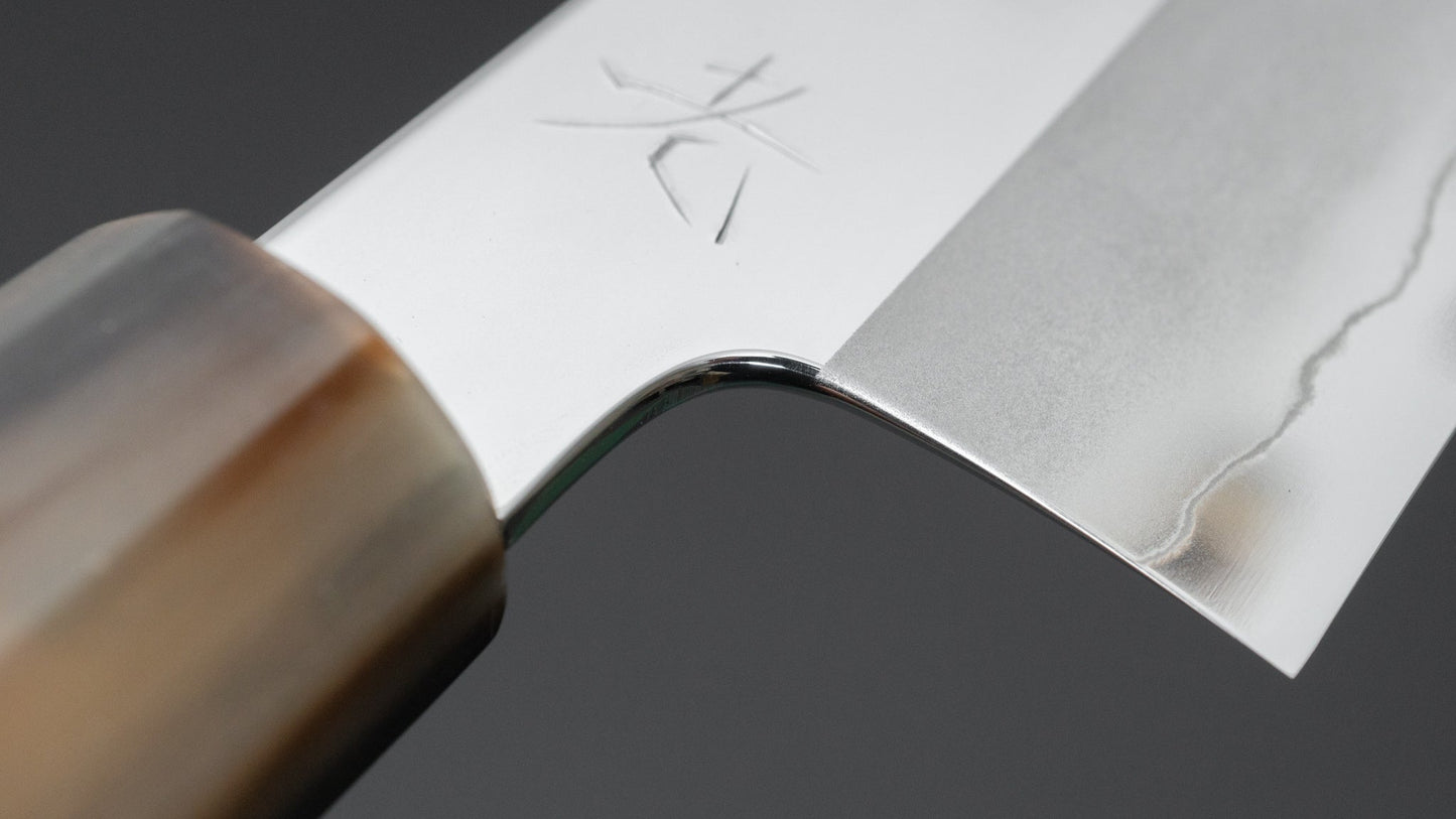Hitohira Kikuchiyo Rou Silver #3 Mirror Polished Santoku Ebony Handle